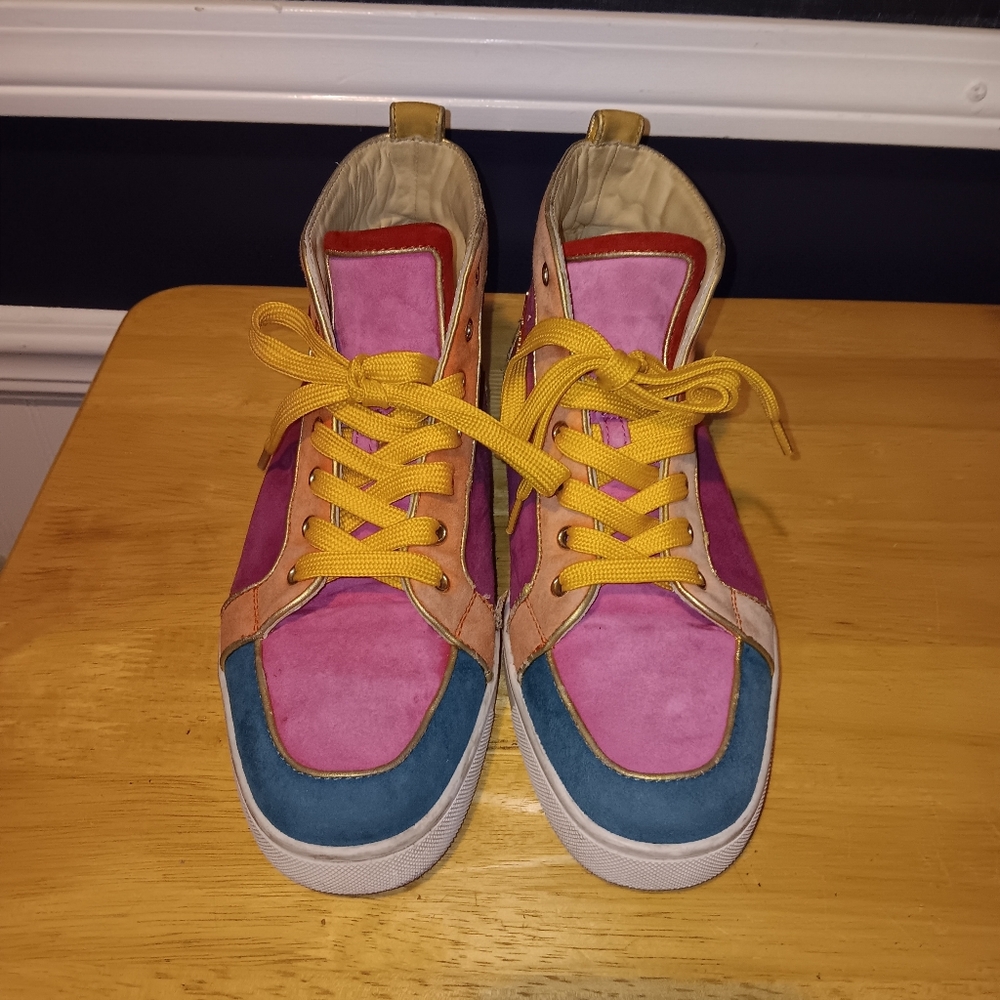 Christian Louboutin Suede Multi Color Sneakers Size 42